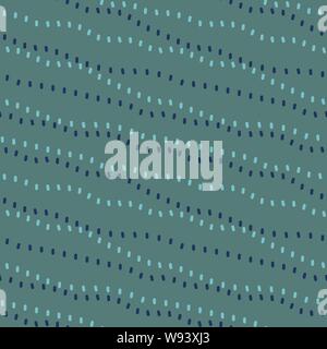 seamless vector pattern with wacy dotted lines made of small rounded rectangles Stock Vector