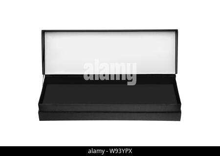 Small open paper box for gift isolate on white background Stock Photo