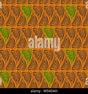 seamless vector tribal pattern with triangular shapes Stock Vector