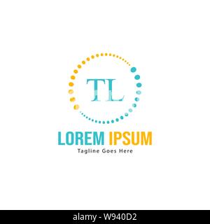 Initial TL logo template with modern frame. Minimalist TL letter logo vector illustration design Stock Vector