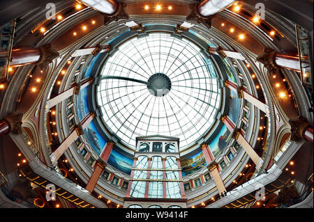 Interior view of the dome of the Global Harbor shopping center in Shanghai, China, 7 July 2013.   A mega commercial complex opened on Friday (5 July 2 Stock Photo