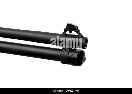 modern black shotgun isolated on white background Stock Photo