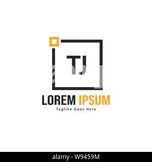 Initial TJ logo template with modern frame. Minimalist TJ letter logo vector illustration design Stock Vector