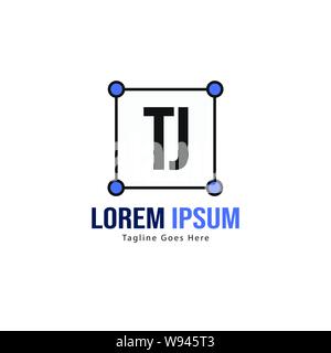 Initial TJ logo template with modern frame. Minimalist TJ letter logo vector illustration design Stock Vector