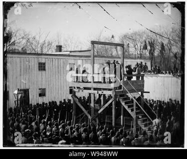 English: Washington, D.C. Adjusting the rope for the execution of Wirz English: Photograph of Washington, 1862-1865, the execution of Captain Henry Wirz, November 1865. Stock Photo