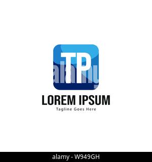 Initial TP logo template with modern frame. Minimalist TP letter logo vector illustration design Stock Vector