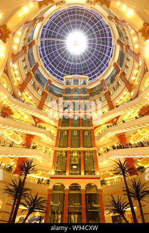 Interior view of the dome of the Global Harbor shopping center in Shanghai, China, 5 July 2013.   A mega commercial complex opened on Friday (5 July 2 Stock Photo