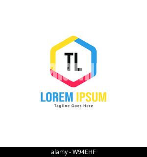 Initial TL logo template with modern frame. Minimalist TL letter logo vector illustration design Stock Vector