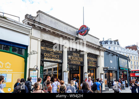 The entrance of South Kensington tube station, London, UK Stock Photo