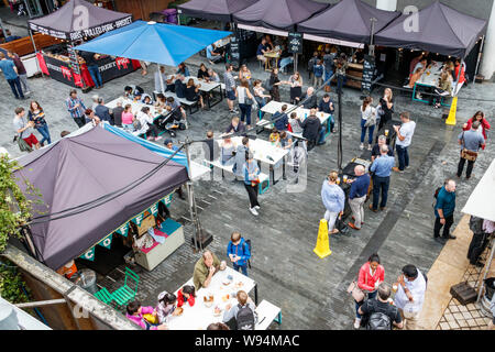 Shoppers at the Friday food market at the Southbank Centre, Waterloo, London, UK Stock Photo