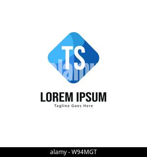 Initial TS logo template with modern frame. Minimalist TS letter logo vector illustration design Stock Vector