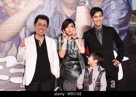 (From left) Taiwanese director Chu Yin-Ping, actress and singer Ella Chan, child actor Benny (Little Bin) and actor and singer Vic Chou pose during a Stock Photo
