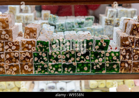 Turkish Delight, or Lokum, on display in a shop in Istanbul Stock Photo