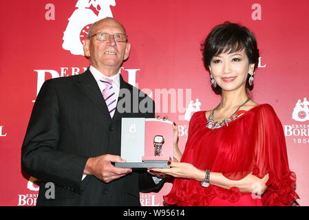 Hong Kong actress Angie Chiu attends a Swiss brand watchs promotional event in Hong Kong, China, 5 September 2012. Stock Photo