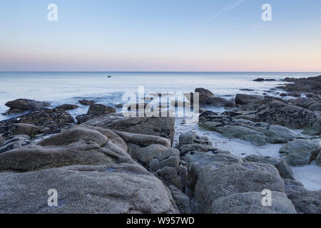 The beach at Beg Meil in Brittany, France. Stock Photo