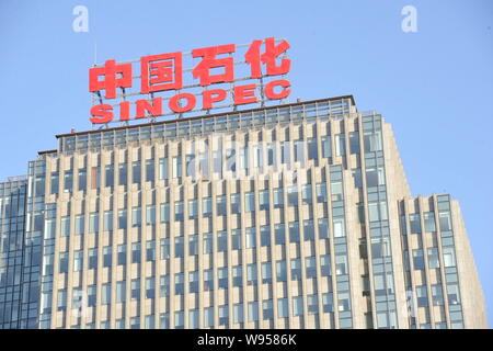 --File--View of the headquarters of China Petroleum and Chemical Corporation, known as Sinopec, in Beijing, China, 13 November 2011.   Sinopec Corp to Stock Photo