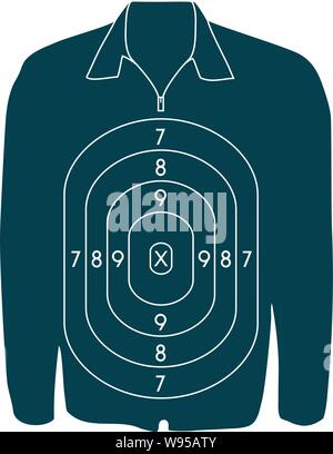 Jacket with a target on it. This is an item shoppers are aiming for. Stock Vector
