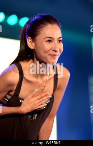 Hong Kong actress and singer Cecilia Cheung poses during the Beingmate