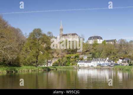 The small town of Chateauneuf du Faou in Brittany, France. Stock Photo