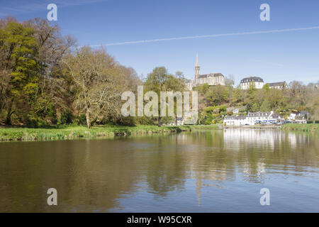 The small town of Chateauneuf du Faou in Brittany, France. Stock Photo