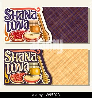 Vector banners for jewish holiday Rosh Hashanah Stock Vector