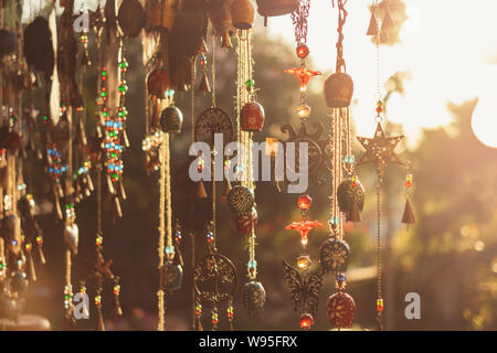 hanging jewelry hippie at sunset Stock Photo
