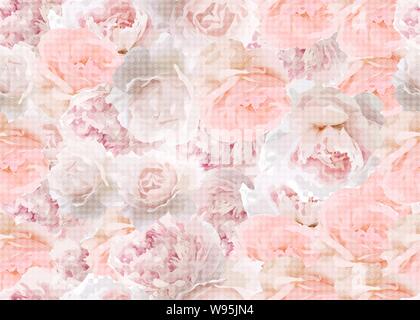 Roses seamless background. Tender pattern. Stock Vector