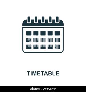 Timetable vector icon symbol. Creative sign from education icons collection. Filled flat Timetable icon for computer and mobile Stock Vector