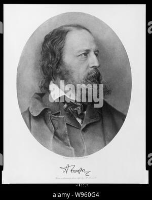 Alfred Lord Tennyson, bust portrait, facing right Stock Photo