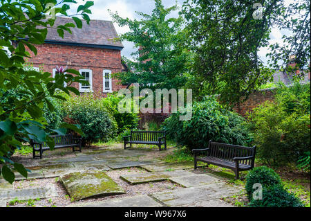 Peaceful churchyard scene at St Julian's, Shrewsbury, England Stock Photo