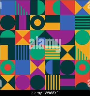 vector abstract geometric shape pattern. colorful graphic background template for poster or banner. flat geometric elements for modern print pattern Stock Vector