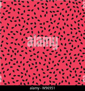 vector red watermelon seamless pattern with black seeds. abstract watermelon seamless background illustration Stock Vector