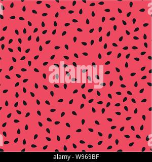 vector red watermelon seamless pattern with black seeds. abstract watermelon seamless background illustration Stock Vector