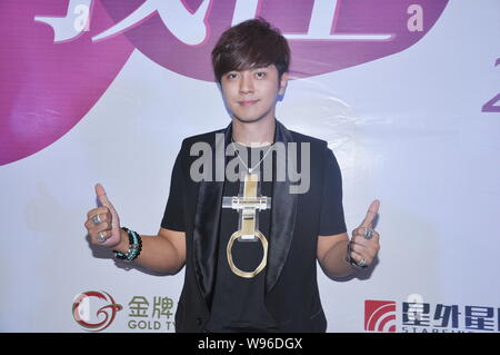 Taiwanese singer Show Lo poses during the album signing meeting in Beijing, China, 11 June 2012. Stock Photo
