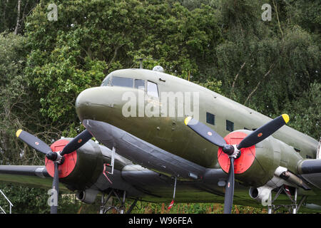 YORK, UK - 6TH AUGUST 2019: WW2 Douglas Dakota IV C-47B on display at Yorkshire Air Museum Stock Photo