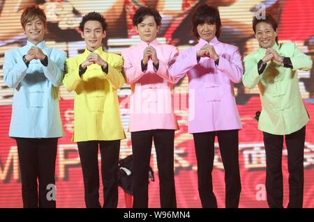 Japanese Boy Band Smap Heats Up The 2012 Shanghai Dragon Tv Spring Festival Gala In Shanghai China 11 January 2012 Stock Photo Alamy