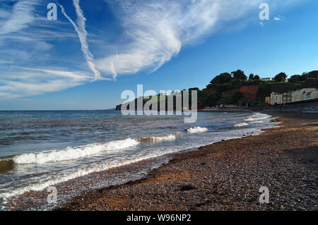 UK,Devon,Dawlish,Beach,Seafront and Coastline on a late Summer Evening Stock Photo