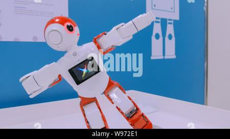 Humanoid robot dancing Stock Photo