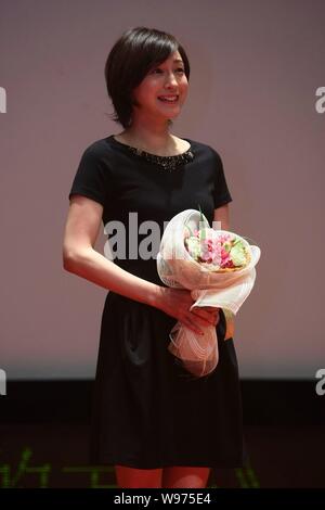 Japanese actress Hirosue Ryoko attends the meet and greet for her competition movie for Golden Goblet Awards, Dorob? no method, during the 15th Shangh Stock Photo