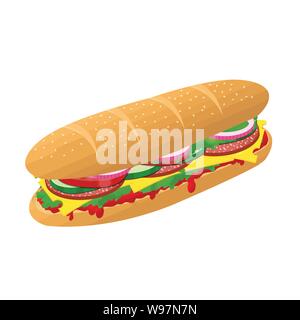 Isolated close-up of a sub sandwich with paneer, lettuce and vegetables and  delicious sauces 2267769 Stock Photo at Vecteezy