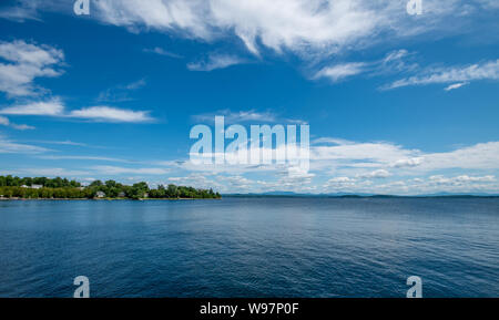 Lake Champlain from the Vermont Causeway trail Stock Photo