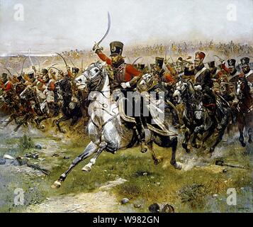 Fanfare de Hussards 木版画 detaille-4th-french-hussar-at-