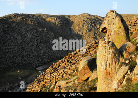 View of the relic of the Great Wall of Qin Dynasty in Guyang county, Baotou city, north Chinas Inner Mongolia Autonomous Region, 7 September 2008. Stock Photo