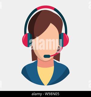 customer service or technical support woman vector illustration symbol Stock Vector
