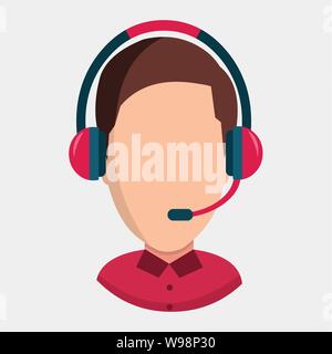 customer service or technical support man vector illustration symbol Stock Vector