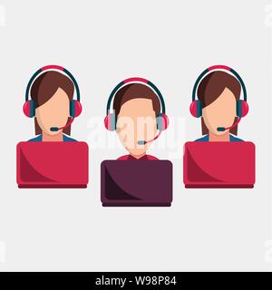 call center or technical support  vector illustration symbol Stock Vector