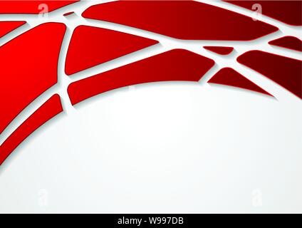 Red paper cut corporate wavy abstract background. Vector design Stock Vector