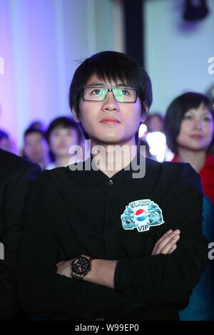 Chinese writer and racing driver Han Han is pictured during a press conference held by Pepsi in Shanghai, China, 1 June 2010. Stock Photo