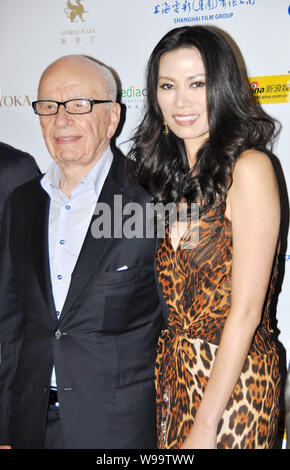 Rupert Murdoch (L) and his wife Wendi Deng Murdoch attend the film party for Snow Flower and the Secret Fan in Shanghai, China, 11 June 2011.  Murdoch Stock Photo