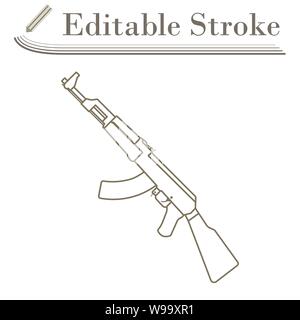 Russian Weapon Rifle Icon. Editable Stroke Simple Design. Vector ...